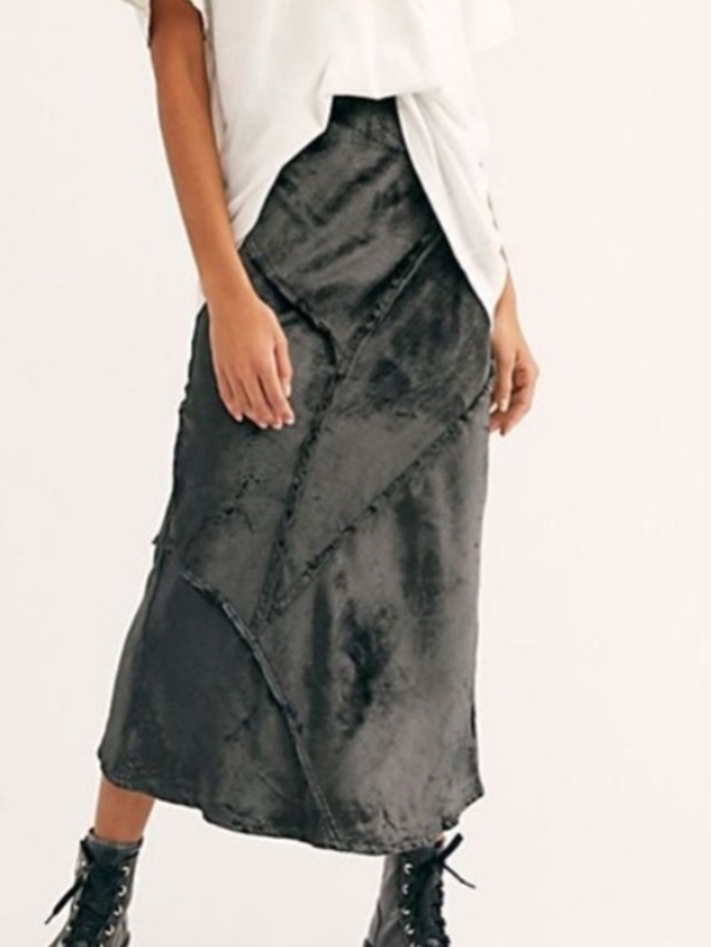 Free People Serious Swagger Charcoal Maxi Skirt Brand New with Tags